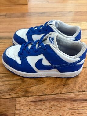 Nike Kids Low-Top Sneakers in Royal Blue and White